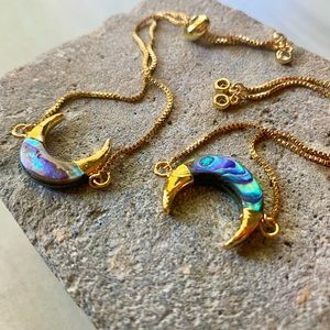 *Liv* Abalone Half Moon Horn Bracelet